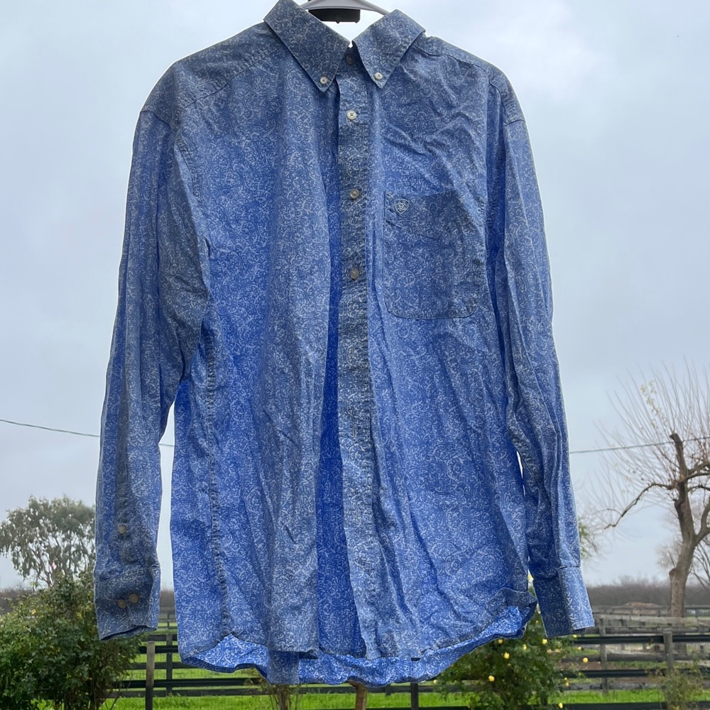 Ariat Men's Blue Patterned Shirt